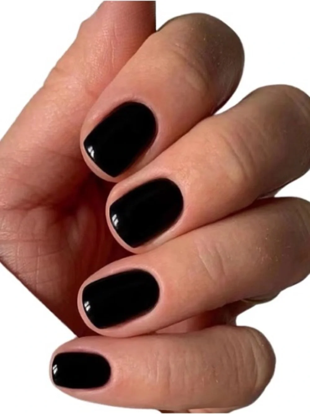Glossy Black Press-On Nails | Short Oval Nails | Reusable Full Set - Picture 1 of 1